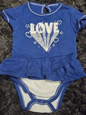 Genuine Merchandise Navy and Silver LA "LOVE" Baby Bodysuit